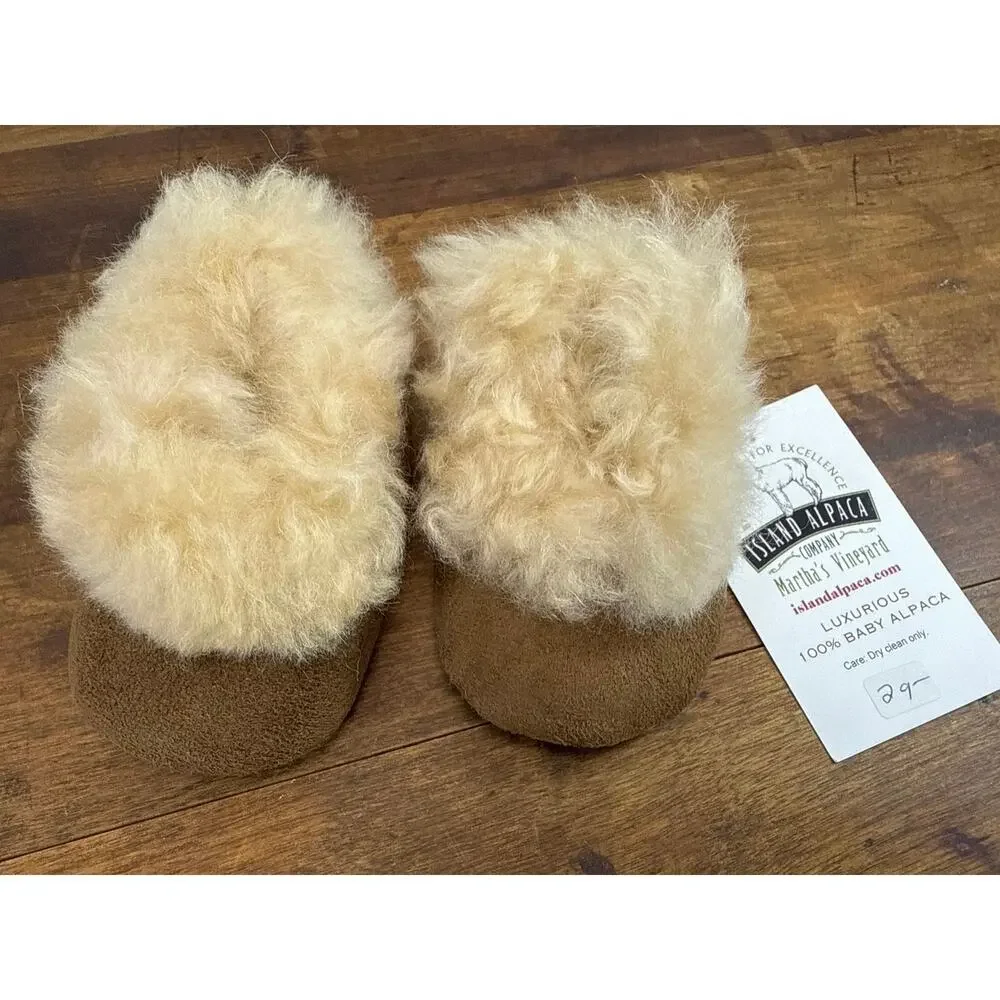 Island Alpaca Co. Martha's Vineyard 100% Baby Alpaca Moccasin Shoe Infant Size 3